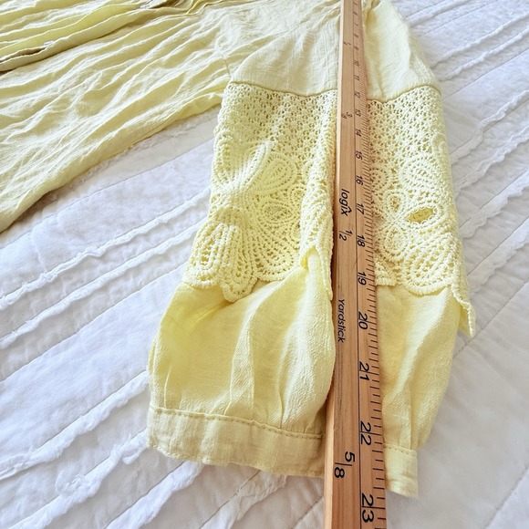 Anthropologie Fig‎ & Flower Top Womens L Boho Peasant Blouse Button Up Coastal - Picture 6 of 8